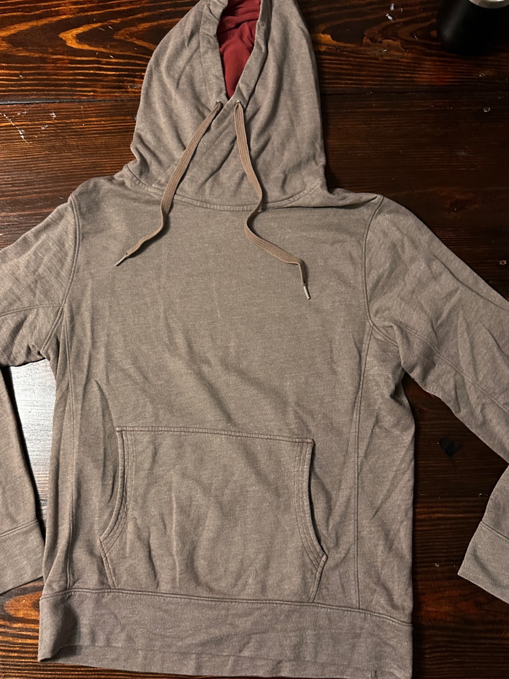 REI Men's Crewneck Hoodie in Taupe Brown